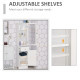 kleankin Bathroom Storage Cabinet with 3-tier Shelf Drawer Door, Floor Cabinet Free Standing Tall Slim Side Organizer Shelves, W