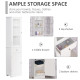 kleankin Bathroom Storage Cabinet with 3-tier Shelf Drawer Door, Floor Cabinet Free Standing Tall Slim Side Organizer Shelves, W
