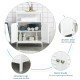 kleankin Bathroom Storage Unit Cabinet with Open Storage Shelf, Freestanding Floor Cabinet Organizer with 2 Doors for Living Roo