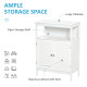 kleankin Bathroom Storage Unit Cabinet with Open Storage Shelf, Freestanding Floor Cabinet Organizer with 2 Doors for Living Roo