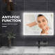 kleankin LED Bathroom Mirror with Lights, 3X Magnifying Mirror, Dimming Lighted Bathroom Mirror, Vanity Mirror with 3 Colour Fro