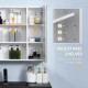 Illuminated Bathroom Mirror Cabinet 650 x 700Hmm LED Bathroom Mirror with Lights Touch Switch, Adjustable Shelf,  USB Charge, Wh