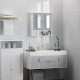 kleankin Mirror Cabinet Wall Mounted with Double Mirrored Doors, Hanging Cabinet with Cupboard and Shelf, Bathroom Wall Storage 