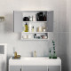 kleankin Mirror Cabinet Wall Mounted with Double Mirrored Doors, Hanging Cabinet with Cupboard and Shelf, Bathroom Wall Storage 