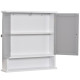 kleankin Mirror Cabinet Wall Mounted with Double Mirrored Doors, Hanging Cabinet with Cupboard and Shelf, Bathroom Wall Storage 