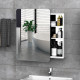 kleankin Bathroom Storage Cabinet w/Sliding Mirror Door, Wall Mounted Bathroom Cabinet with 3 Shelves, Stainless Steel Frame, 46