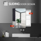 kleankin Bathroom Storage Cabinet w/Sliding Mirror Door, Wall Mounted Bathroom Cabinet with 3 Shelves, Stainless Steel Frame, 46