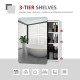 kleankin Bathroom Storage Cabinet w/Sliding Mirror Door, Wall Mounted Bathroom Cabinet with 3 Shelves, Stainless Steel Frame, 46