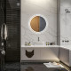 kleankin Round Bathroom Mirror with LED Lights, Wall Mount Dimmable Makeup Mirror with 3 Temperature Colours, Defogging Film and
