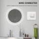kleankin Round Bathroom Mirror with LED Lights, Wall Mount Dimmable Makeup Mirror with 3 Temperature Colours, Defogging Film and