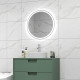 kleankin Round Bathroom Mirror with LED Lights, Wall Mount Dimmable Makeup Mirror with 3 Temperature Colours, Defogging Film and