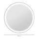 kleankin Round Bathroom Mirror with LED Lights, Wall Mount Dimmable Makeup Mirror with 3 Temperature Colours, Defogging Film and