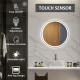 kleankin Round Bathroom Mirror with LED Lights, Wall Mount Dimmable Makeup Mirror with 3 Temperature Colours, Defogging Film and