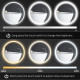 kleankin Round Bathroom Mirror with LED Lights, Wall Mount Dimmable Makeup Mirror with 3 Temperature Colours, Defogging Film and