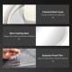 kleankin Round Bathroom Mirror with LED Lights, Wall-Mounted Dimmable Makeup Mirror with 3 Temperature Colours, Defogging Film, 