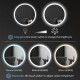 kleankin Round Bathroom Mirror with LED Lights, Wall-Mounted Dimmable Makeup Mirror with 3 Temperature Colours, Defogging Film, 