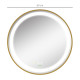 kleankin Round LED Bathroom Mirror, Dimmable Lighted Wall Mount Mirror with 3 Colours, Time Display, Memory Function, Hardwired