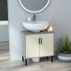 kleankin Under Sink Cabinet, Bathroom Vanity Unit, Storage Cupboard with Double Doors and Storage Shelves, 60x30x60cm, Natural
