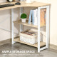 Folding Desk, L Shaped Desk, Corner Computer Desk with 2-Tier Storage Shelf for Home Office, Study Room, Workstation, Easy Assem
