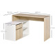L-Shaped Desk, Corner Computer Desk with Storage Drawer, Adjustable Shelf, Cabinet for Home Office and Study, 120 x 92 x 75cm, O