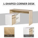 L-Shaped Desk, Corner Computer Desk with Storage Drawer, Adjustable Shelf, Cabinet for Home Office and Study, 120 x 92 x 75cm, O