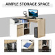 L-Shaped Desk, Corner Computer Desk with Storage Drawer, Adjustable Shelf, Cabinet for Home Office and Study, 120 x 92 x 75cm, O