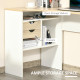 L Shaped Desk, 120cm Computer Desk, Corner Desk with 2 Drawers and 3 Storage Compartments for Home Office, Study Workstation, Oa