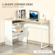 L Shaped Desk, 120cm Computer Desk, Corner Desk with 2 Drawers and 3 Storage Compartments for Home Office, Study Workstation, Oa