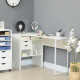 L Shaped Desk, 120cm Computer Desk, Corner Desk with 2 Drawers and 3 Storage Compartments for Home Office, Study Workstation, Wh