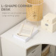 L Shaped Desk, 120cm Computer Desk, Corner Desk with 2 Drawers and 3 Storage Compartments for Home Office, Study Workstation, Wh