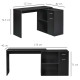 L-Shaped Desk, Corner Computer Desk, Adjustable Study Table with Storage Shelf, Drawer and Cabinet, Workstation for Home Office,