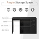 L-Shaped Desk, Corner Computer Desk, Adjustable Study Table with Storage Shelf, Drawer and Cabinet, Workstation for Home Office,