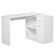 L-Shaped Desk, Corner Computer Desk, Adjustable Study Table with Storage Shelf, Drawer and Cabinet, Workstation for Home Office,