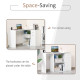 L-Shaped Desk, Corner Computer Desk, Adjustable Study Table with Storage Shelf, Drawer and Cabinet, Workstation for Home Office,
