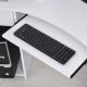 L-Shaped Corner Computer Desk w/ 2 Shelves Wide Worktop Keyboard Tray Drawer &amp; CPU Stand Home Office Study Bedroom Furniture Whi