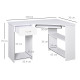 L-Shaped Corner Computer Desk w/ 2 Shelves Wide Worktop Keyboard Tray Drawer &amp; CPU Stand Home Office Study Bedroom Furniture Whi