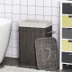 Laundry Basket with Flip Lid and String Handles, Collapsible Hamper Removable Lining Board Base Foldable Water-Resistant Dirty C