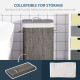Laundry Basket with Flip Lid and String Handles, Collapsible Hamper Removable Lining Board Base Foldable Water-Resistant Dirty C