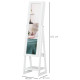 Jewellery Cabinet, Standing Mirror with LED Lights, Full-Length Mirror with Storage Drawers, Hooks and Shelves, Make-Up Armoire,