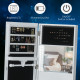 Jewellery Cabinet, Standing Mirror with LED Lights, Full-Length Mirror with Storage Drawers, Hooks and Shelves, Make-Up Armoire,