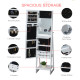 Jewellery Cabinet, Standing Mirror with LED Lights, Full-Length Mirror with Storage Drawers, Hooks and Shelves, Make-Up Armoire,