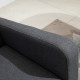 Linen Modern-Curved 2-Seat Sofa Loveseat w/ Thick Cushion Wood Legs Foot Pads Single Compact Home Furniture Grey