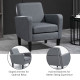 Modern Accent Chair, Occasional Chair with Rubber Wood Legs for Living Room, Bedroom, Grey