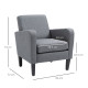 Modern Accent Chair, Occasional Chair with Rubber Wood Legs for Living Room, Bedroom, Grey