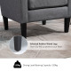 Modern Accent Chair, Occasional Chair with Rubber Wood Legs for Living Room, Bedroom, Grey