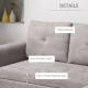 Linen-Look &#039;L&#039; Storage Sofa Bed - Light Grey