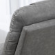 Thick Padded Faux Leather Recliner Armchair - Light Grey