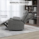 Thick Padded Faux Leather Recliner Armchair - Light Grey