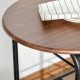 3-Piece Dining Table Set , Metal Frame Wood Top Breakfast Bar Table Set for 2, Dining Table w/Storage Shelf &amp; 2 chairs