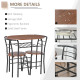 3-Piece Dining Table Set , Metal Frame Wood Top Breakfast Bar Table Set for 2, Dining Table w/Storage Shelf &amp; 2 chairs
